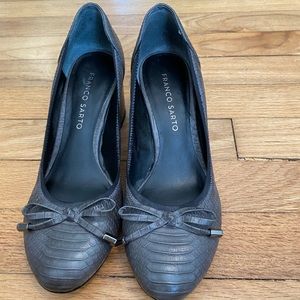 Grey Franco Sarto Block Pumps